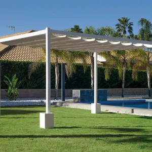 Pérgola 4x3 de aluminio cubierta corredera Kavana