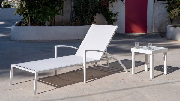 Tumbona de aluminio y textilene para piscina Capri