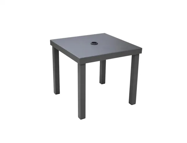Mesa baja de jardín cuadrada con agujero para sombrilla