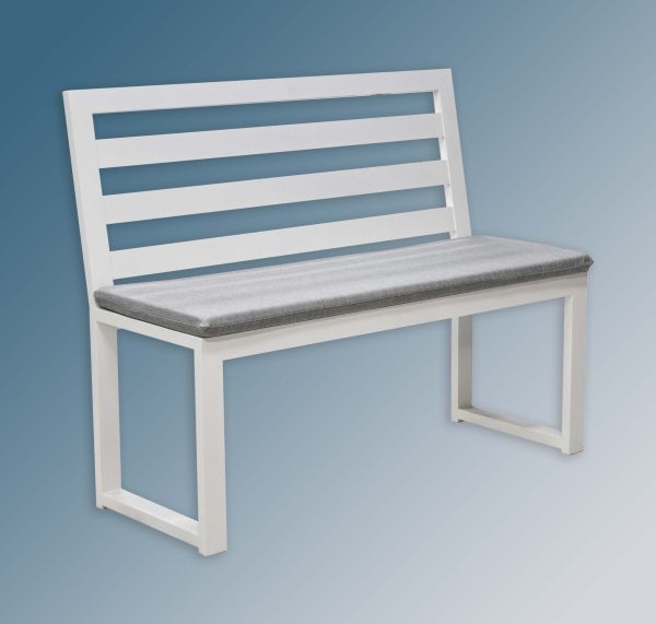 Banco de aluminio elegante para patio