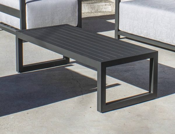 Mesa auxiliar moderna de aluminio gris antracita Alhama