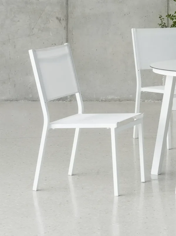 Silla de balcón aluminio blanco Sión
