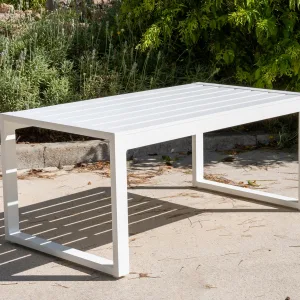 Mesa auxiliar de aluminio blanco Standard