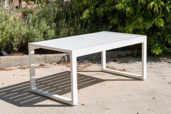 Mesa auxiliar de aluminio blanco Standard