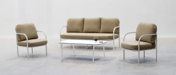 Set de jardín estilo Mid-century con estructura de aluminio Leblanc 8