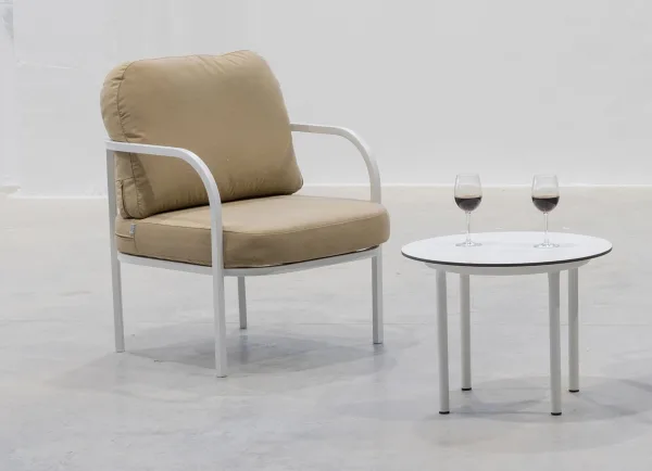 Sillón vintage de aluminio para exterior Leblanc
