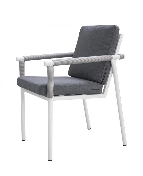 Exclusivo sillón de aluminio y cuerda trenzada Merlot 30