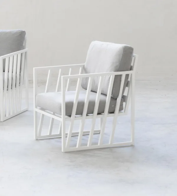 Sillón de aluminio para interiores de estilo industrial chic Lovenia