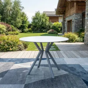 Mesa de comedor redonda con base minimalista Beirut