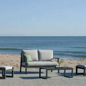 Set de aluminio para exterior con sofá 2 plazas y 2 sillones Eliot