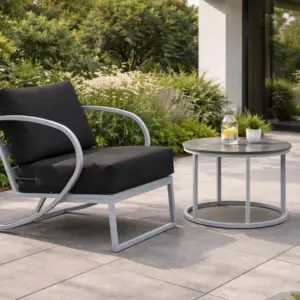 Sillón de aluminio brazos redondeados Fiorano