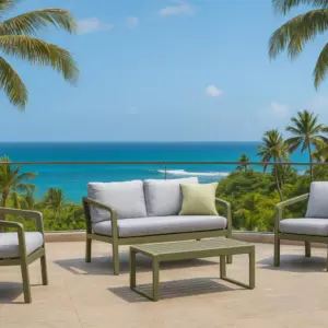 Conjunto de sofá y dos sillones para terrazas de diseño moderno Portofino 7