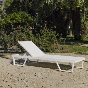 Cama de jardín de aluminio blanco Tifanis