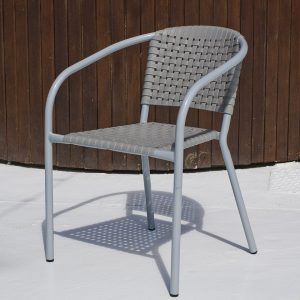 Silla de acero y resina gris Alfaro