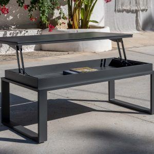 Mesa elevable de aluminio con tablero de HPL Michigan