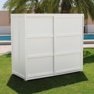 Armario de aluminio para exterior con puertas correderas