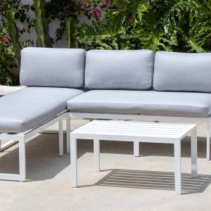 Sofá con chaiselongue para terraza de diseño moderno Baltic